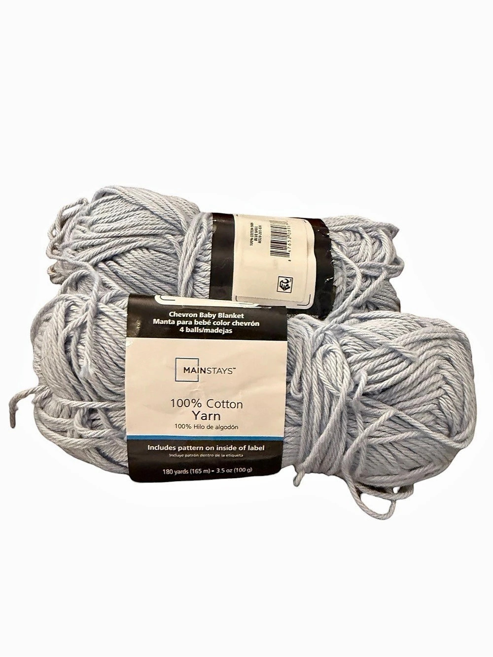 Lot Of 2 Mainstays 100% Cotton Yarn Blue Shell 2023 Total 5.5 Oz Coastal Cool